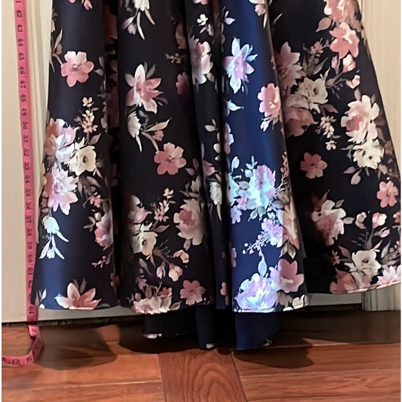 B.SMART  7  Fit & Flair Evening Gown Leg Slit Racerback w Lace inserts & Cutout - Picture 12 of 16